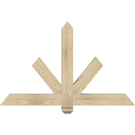 Ekena Millwork Kennewick Rough Sawn Timber Gable Bracket, Douglas Fir, 48"W x 30"H x 4"D x 4"F, 15/12 Pitch GBW048X30X0404KEN00RDF